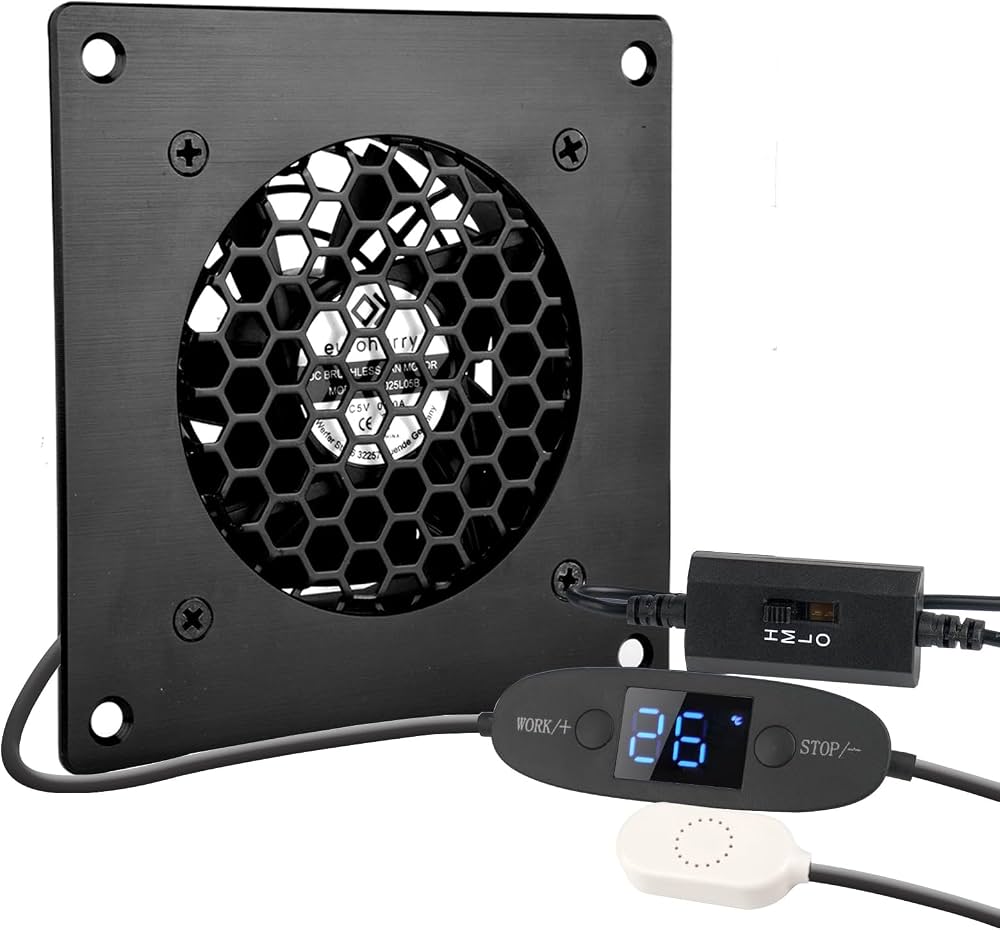 Ventilateur USB Silencieux Contrôlé Par Température – Affichage Numérique, Cadre Aluminium Pour Home Cinéma