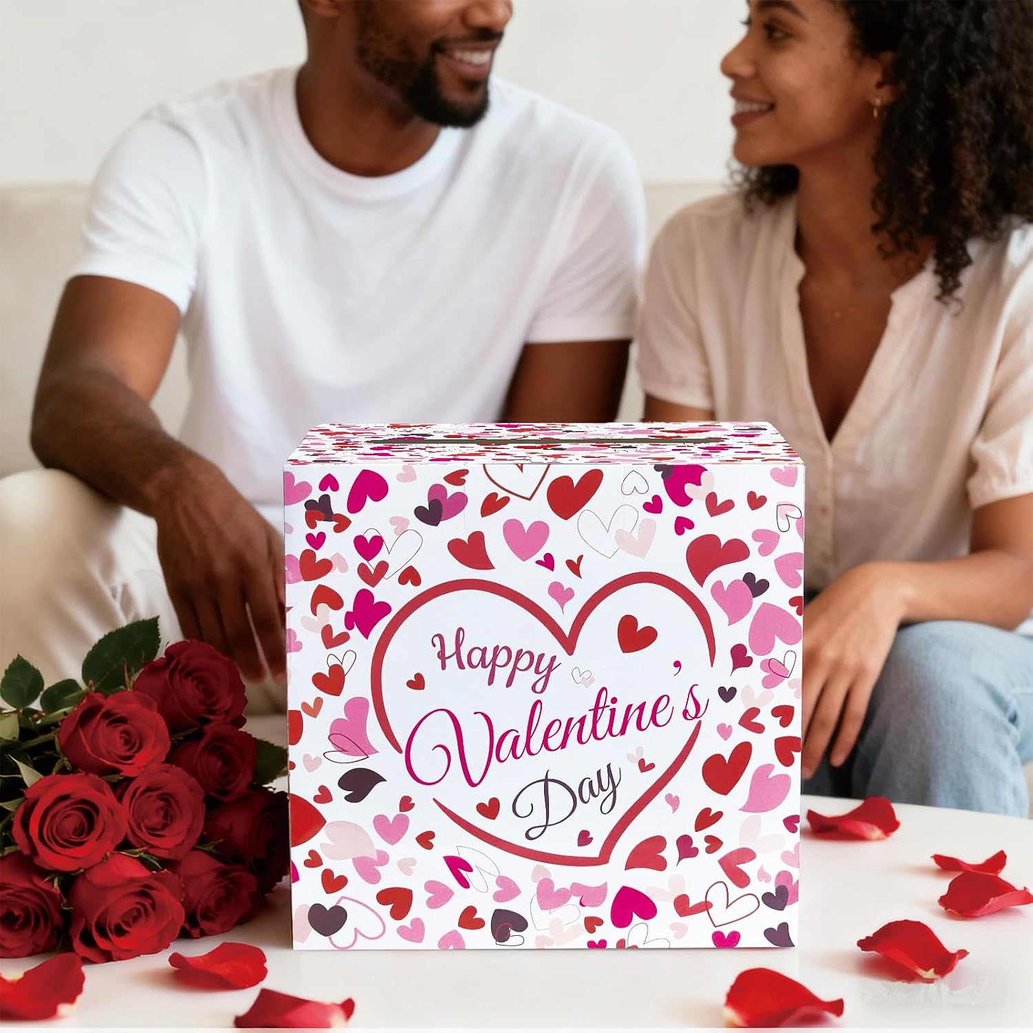 Valentine Card Boxes Mailbox Postbox for Kids Valentines School Classroom Exchange Game Activities Party Decor 9 x 9 x 9 inch