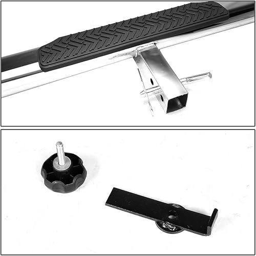 Miniatura 5 de DNA Motoring, estribo de enganche HITST-2-4O-111-SS-T2, clase III, 4 pulgadas, ovalado, plateado