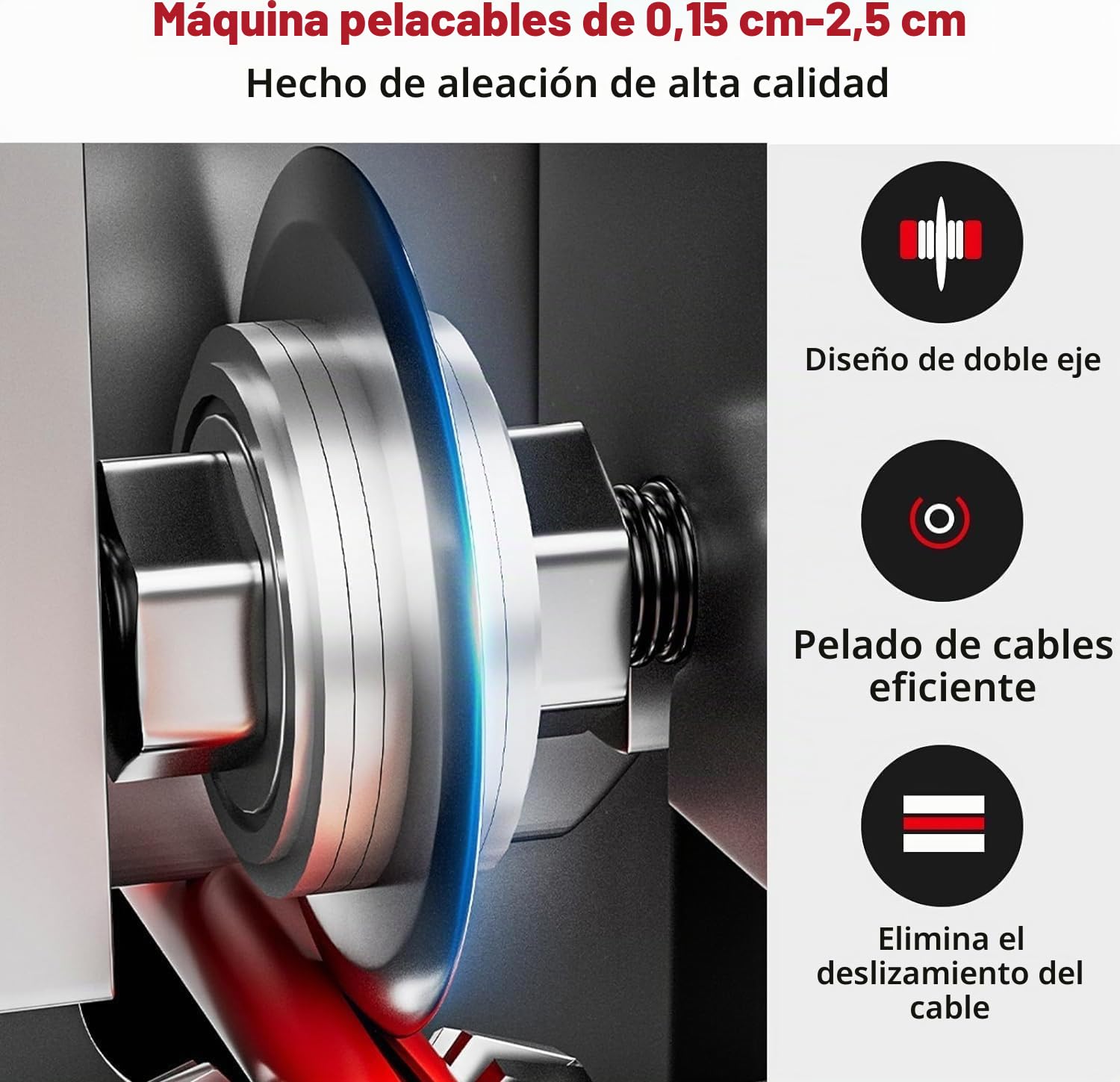 Cable Maquina de Pelar Profesional, Pela Cables de Electricidad, para Cable de 1-25 mm de Diámetro con Manivela, Pelador de Cables Electricos Para Reciclaje Chatarra Cobre Pelacables Manual Automático