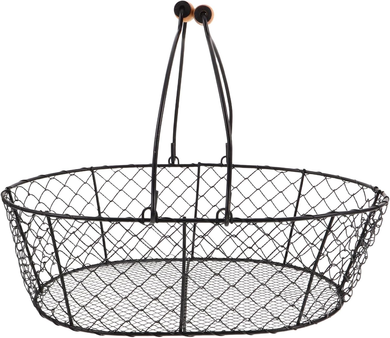 TOYANDONA Fireplace Log Basket: Indoor Firewood Holder - Metal Coal Storage Basket With Handles - Countertop Organizer For Household Camping Party