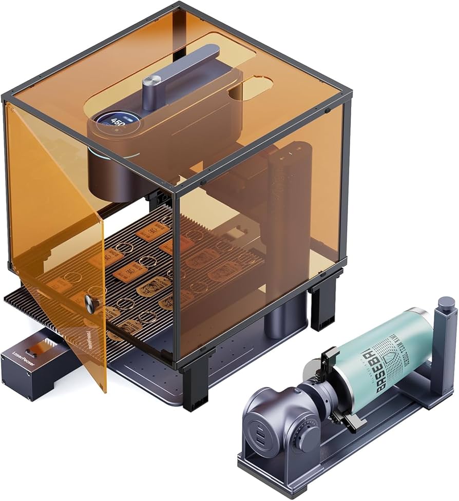 LaserPecker 4 Laser Engraver with Rotary Extension, Slide