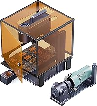 LaserPecker LP4 Dual-Laser Engraver with Cubic Protection Cover, Auto-Pause Safety Sensor, Smoke Extraction for Engrave Metal, Wood, Plastic, Rotary & Slide Extensions Included