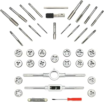BeHappy 40PCS Tap and Die Set, Metric Size Standard M3 to M12, Threading Tool Set for Cutting External and Internal Threads with Adjustable Handles, Complete Accessories and Storage Case