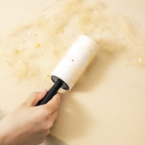 Miniatura 10 de Rodillos adhesivos para pelo de mascotas, rodillos de pelusa extra pegajosos para ropa, muebles, alfombras, sofá, removedor de pelusas de pelo de