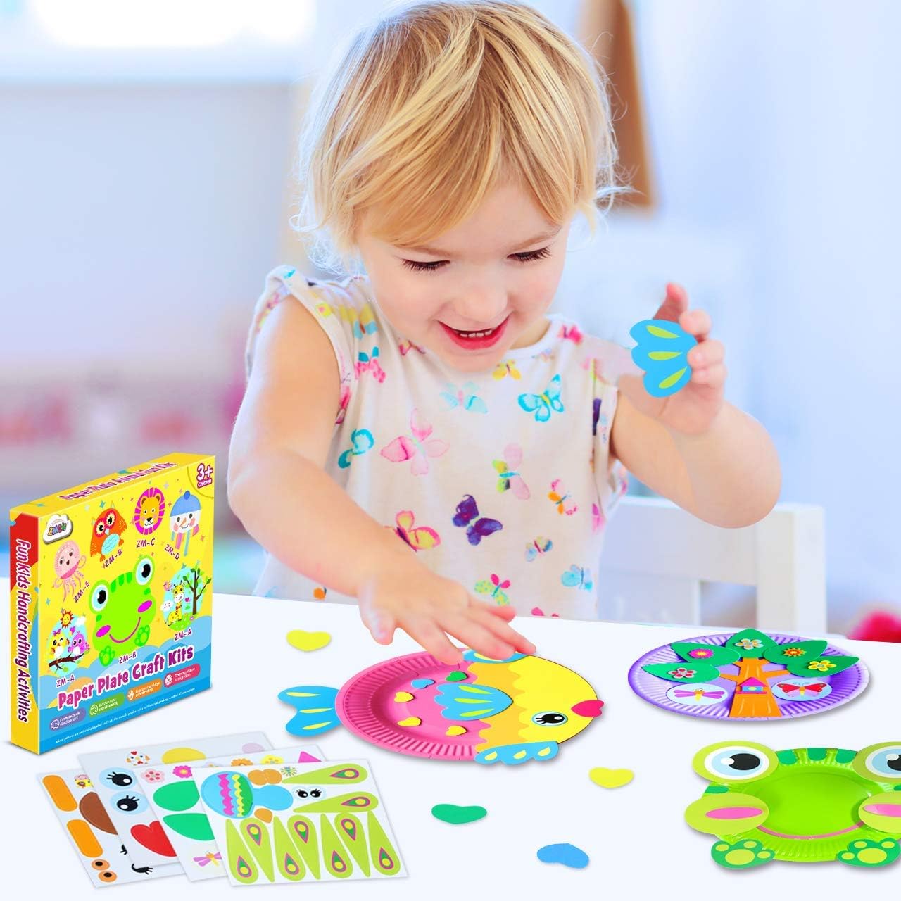 ZMLM Art Craft Gift for Kids: Paper Plate Art Kit for Girl Boy Toy DIY Animal Art Supply Projects Toddler Creative Activity Children Preschool Classroom Party Favor Bulk Birthday Christmas Game Crafts : Toys & Games