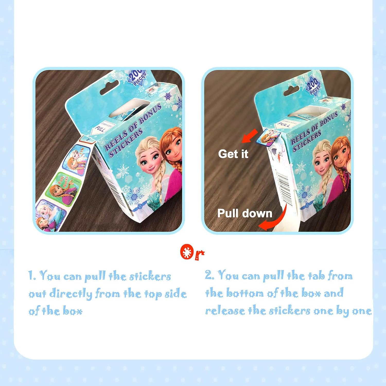 3 Pack Kids Sticker in 30 Designs,600 Pcs 1-1/2 Inch Self Adhesive Label Roll Stickers for Kids and Teacher(Princess)