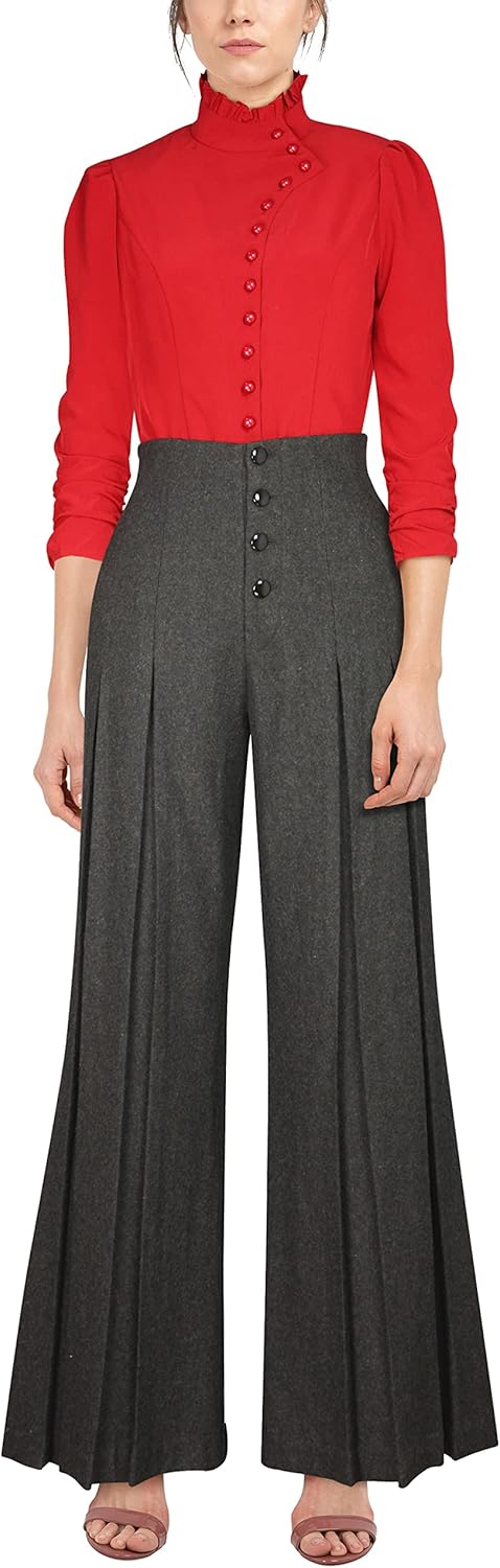 CHIC STAR Womens Wool Pleated Pants