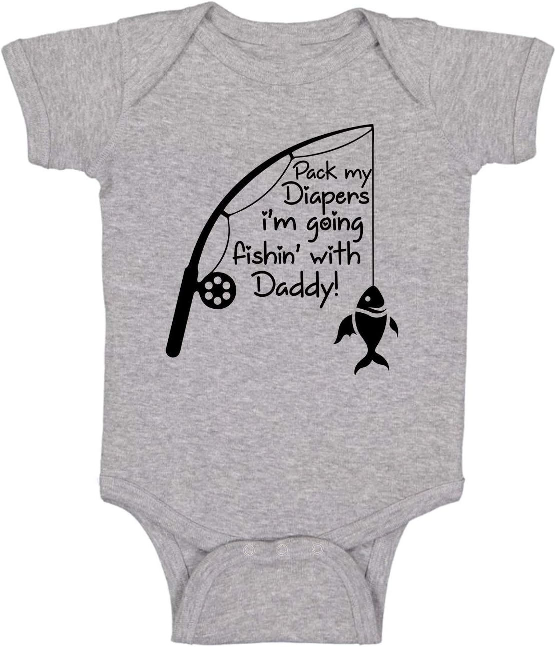 Pack My Diapers I 'm Going Fishing with Daddy - Funny Baby Essentials Bodysuit - Baby Outfit