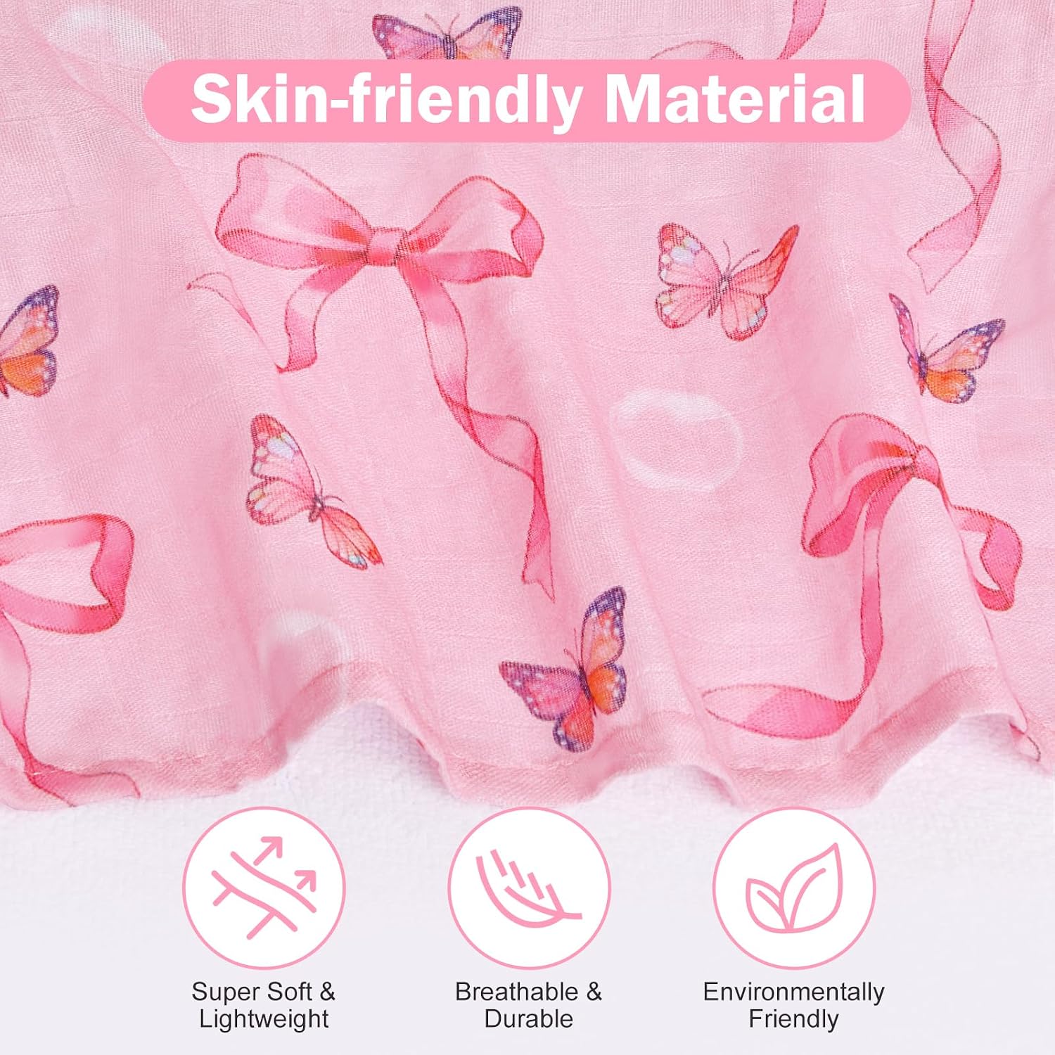 Baby Car Seat Cover - Car Seat Cover Baby Girls 100% Muslin Cotton Universal Breathable Canopies Soft Spring Summer Car Seat Cover Lightweight Infant Car Seat Canopy - Bows Butterflies