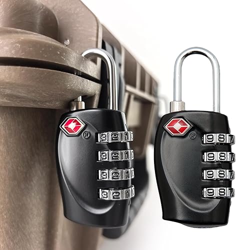 Paquete de 2 cerraduras para pistolas aprobadas por la TSA para maletines de pistola, 4 dígitos de viaje, candados combinados para estuches rígidos