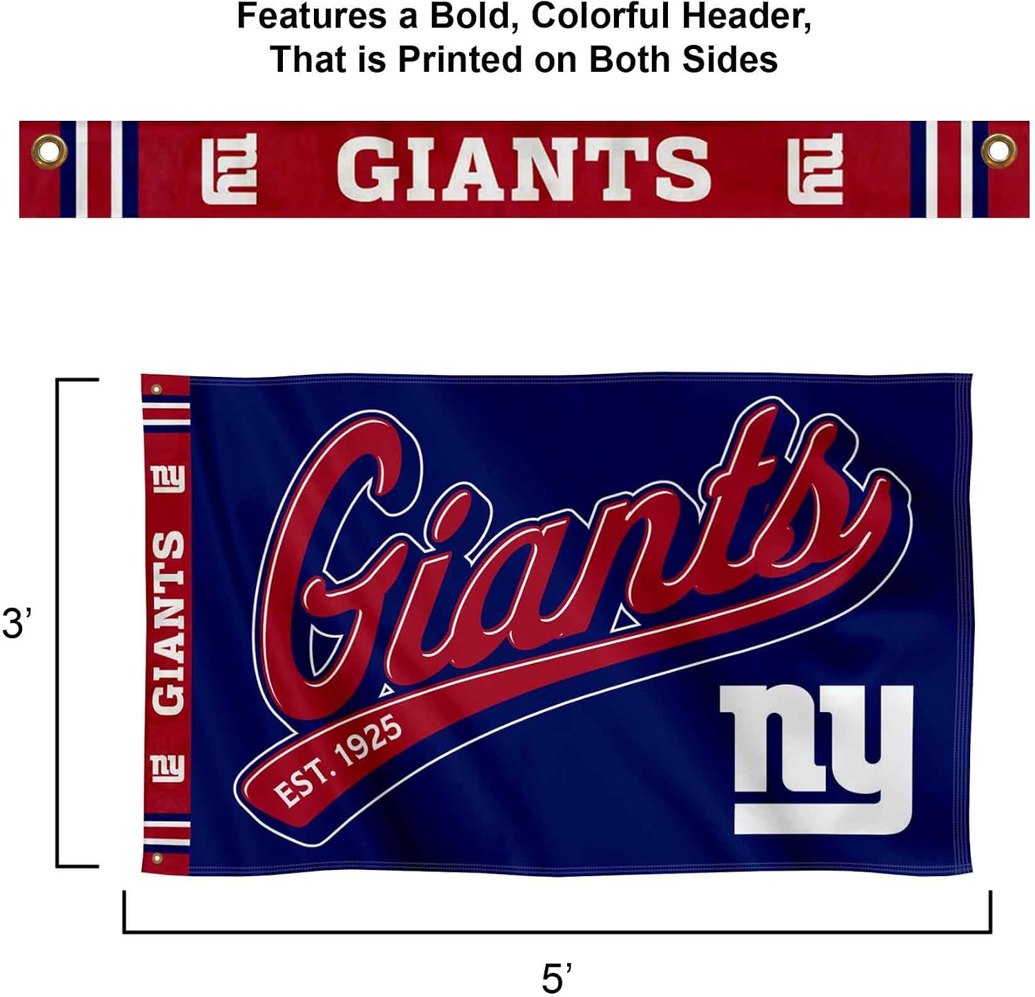 WinCraft New York Giants Script Logo Premium Flag