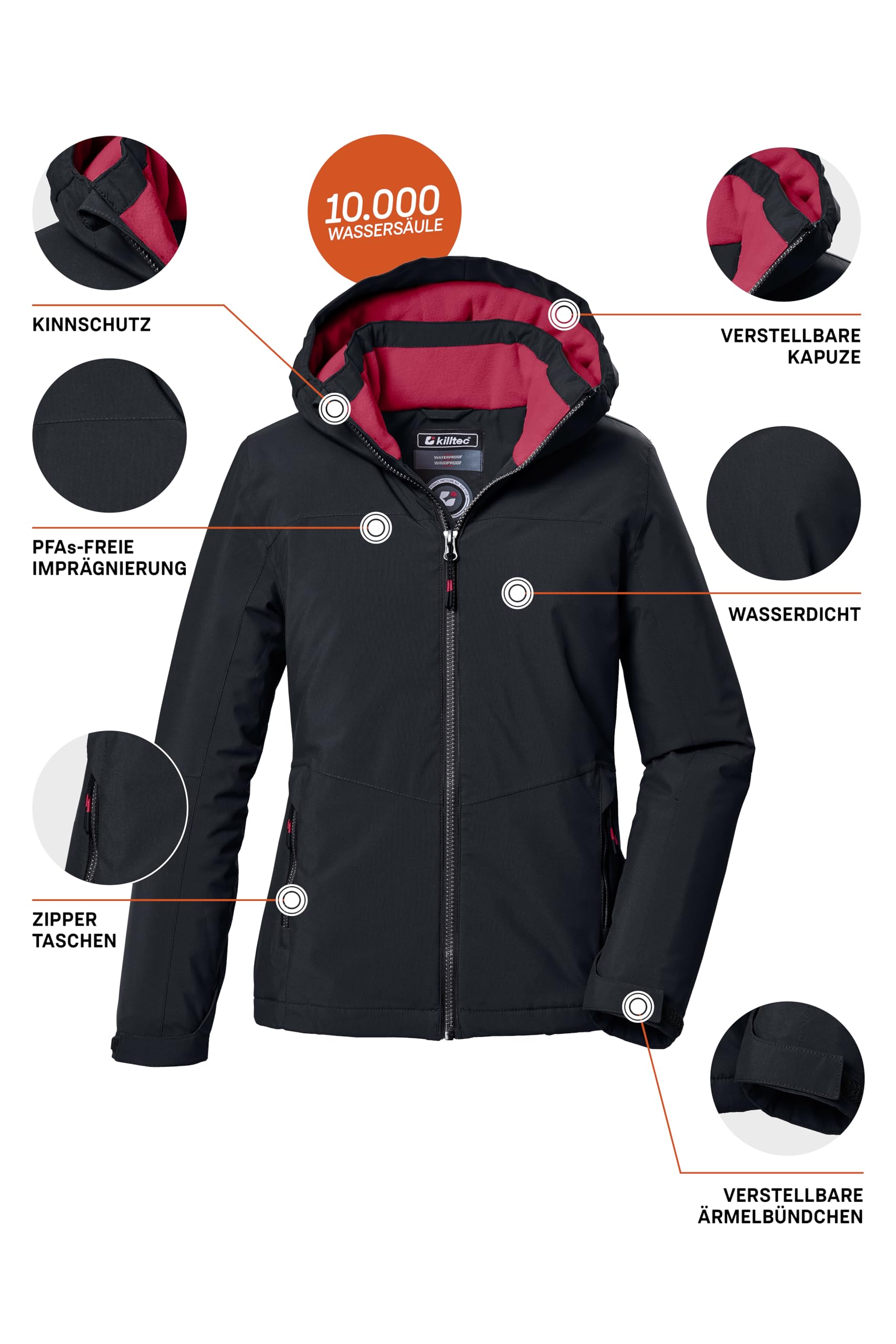 Killtec Funkcjonalna kurtka/kurtka outdoorowa z kapturem Dziewczynki Kow 352 Grls Jckt