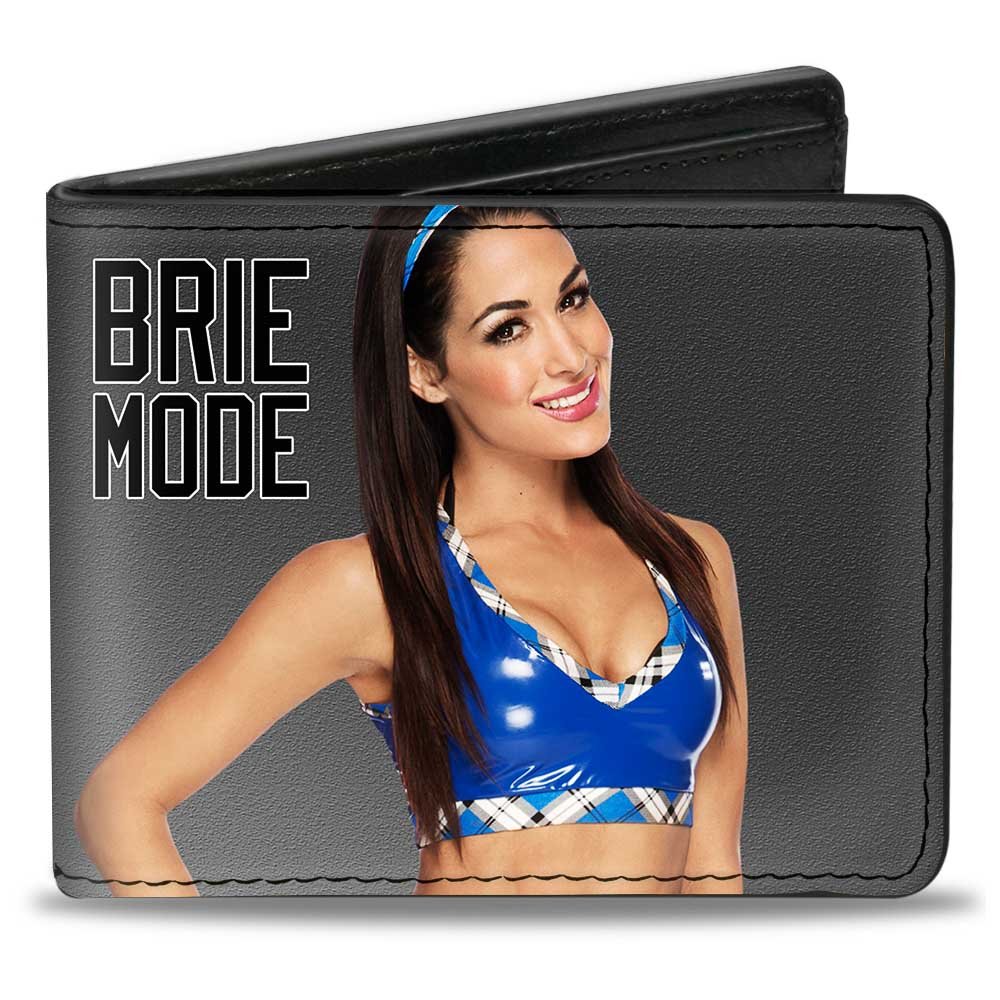 Buckle-Down PU Bifold Wallet - Brie Bella Vivid Pose/BRIE MODE + Autograph Gray/Black