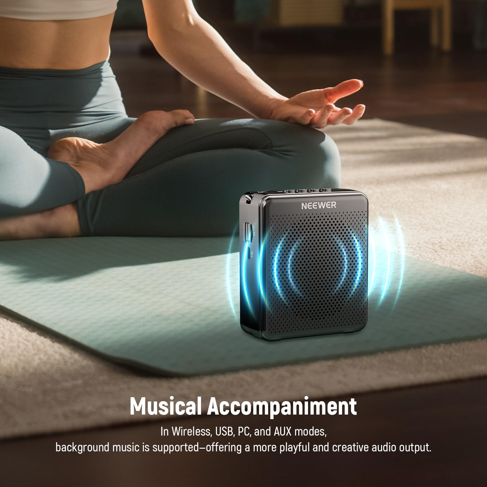 NEEWER VA02 Amplificatore Vocale con Microfono Wireless, Set Mic e Megafono Altoparlante Portatile Mini USB C Ricaricabile Antirumore, 10 Ore, Portata 15m per Aula Insegnanti Formatori Guida Turistica