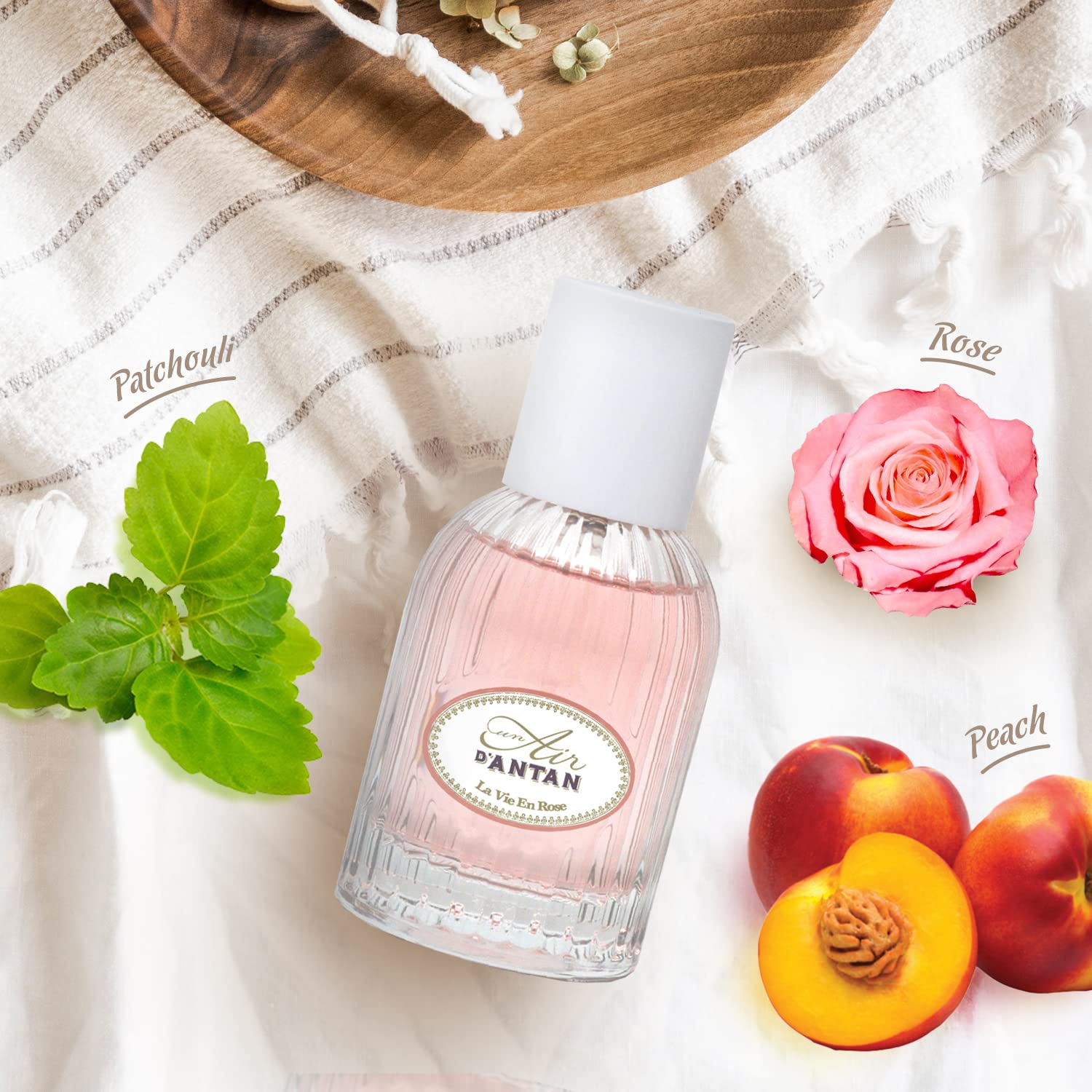 Un Air d'Antan Rose - Premium French Eau de Parfum Travel Size - Rose Scented Women's Fragrance Gift Idea Rose and Peach image 3 of 8 B09VH2MDHC