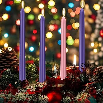 Amazon.com: 4 Pack Advent Candles Set - 10-Inch Dripless