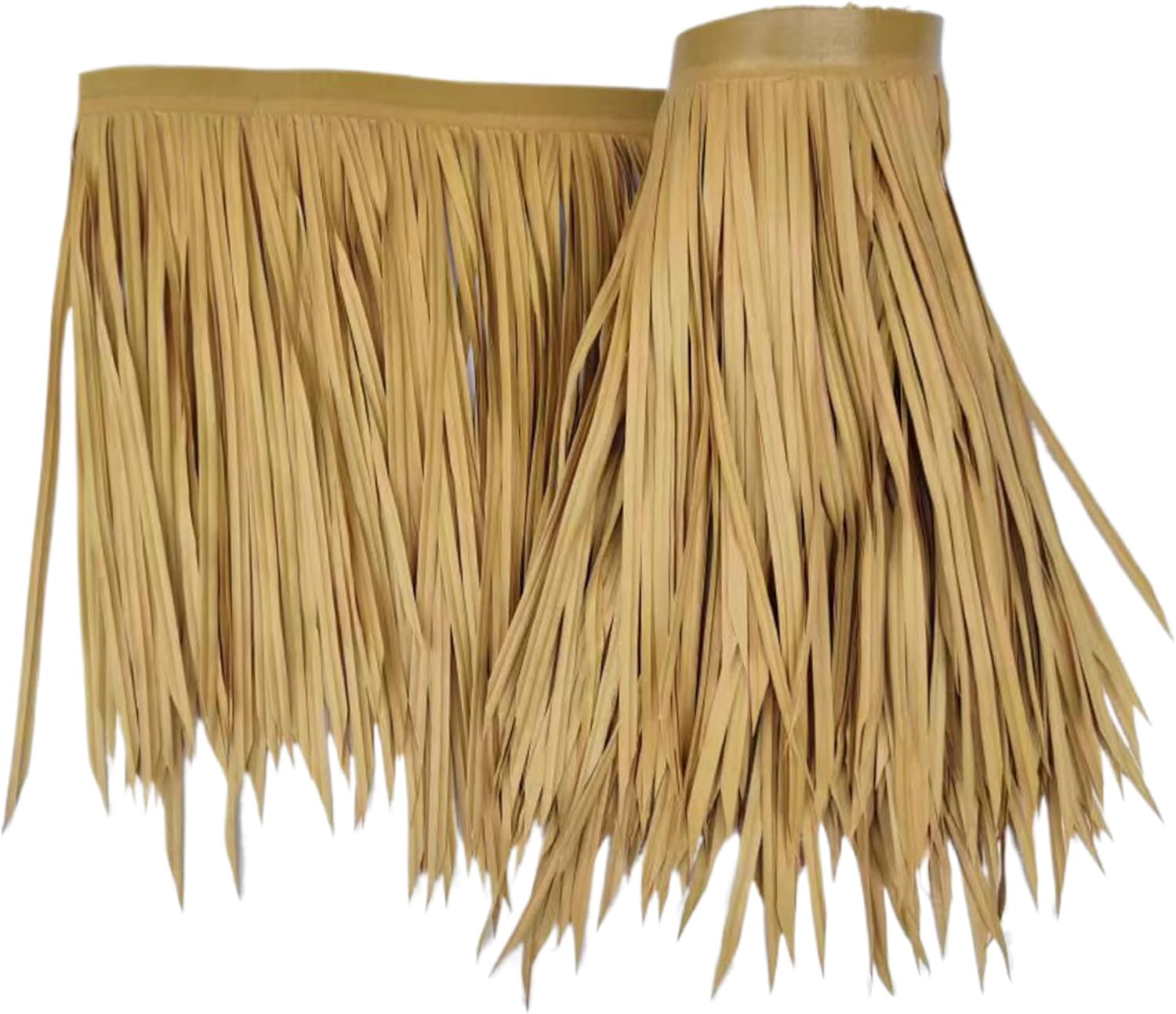 Grass Table Skirt, 9.84ftx19.7in Hawaiian Table Skirt, Cuttable Foldable Thatch Roof, Artificial Thatch Roofing for Summer Tropical Birthday Beach Party Bar Decor, Style 1...