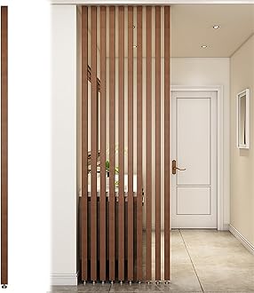 Wall Partition Room Divider Floor to Ceiling Wooden Slats - Screen Partition Post Living Room Simple Modern Entrance Restaurant Office Hollow Decor Column ( Color : Wood 1Pc , Size : 235cm/92.5in/7.7f