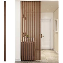Wall Partition Room Divider Floor to Ceiling Wooden Slats - 2ft/3ft/4ft/5ft/6ft/7ft/8ft Tall Screen Partition Post Living Room Simple Modern Entrance Restaurant Office Hollow Decor Column  Color Wo