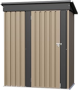 FUです。 Amazon.com : Furniwell 5x3 FT Outdoor Storage Shed, Metal Garden