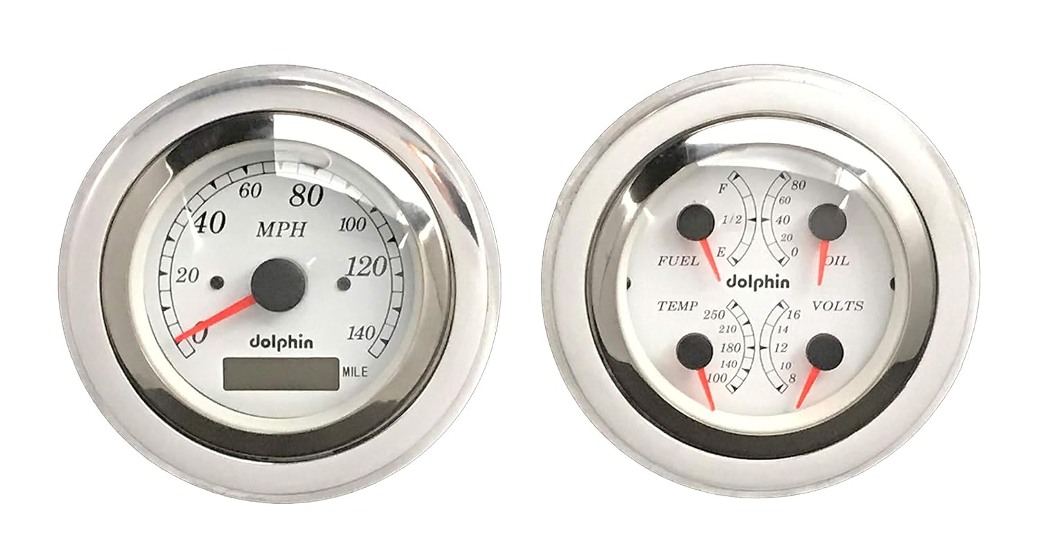 1951 1952 Chevy Car 3 3/8" Quad Style GPS Gauge Dash Cluster Panel White