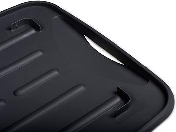 Masirs Pop-Up Collapsible Dish Drying Rack: Convenient Storage, Drains into Sink, Eight Large Plate Capacity, Sectional Cutlery and Utensil Compartment. Compact and Portable Design.