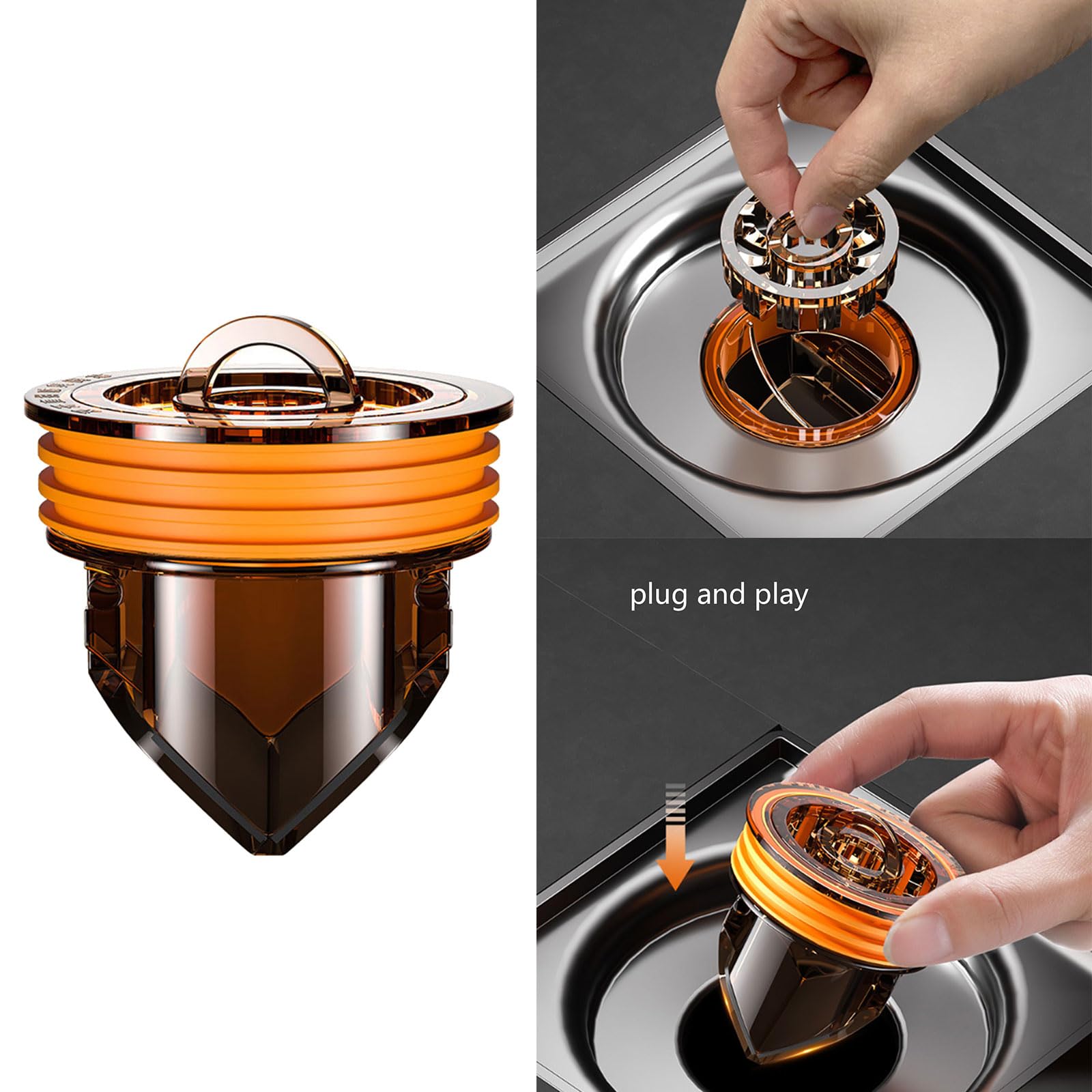 2Pcs Universals Floor Drain Double Opening Drain Filter Floor Strainer Hair Catcher for Bathroom Kitchen Balcony Garage