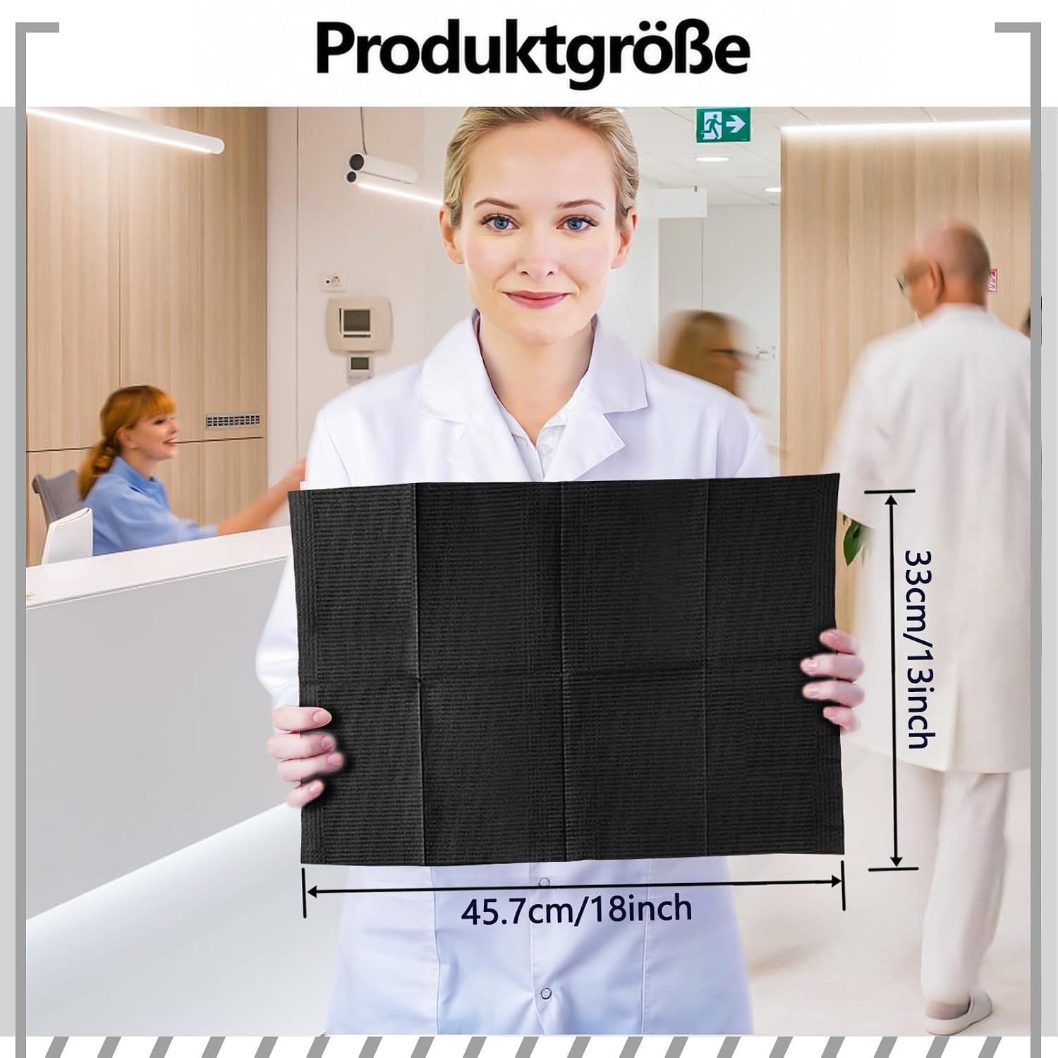 Black Dental Bibs Disposable Dentist Bibs 13" x 18", 50 PCS Patient Bibs Tattoo Paper Npkins 3 Ply Waterproof Dental Bib Sheets Dentist or Medical Tray Cover and Nail Table Cover