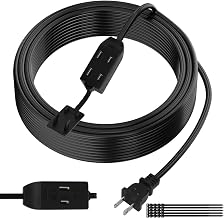 2 Prong Extension Cable 4 FT, Extra Long Power Cord With 3 Outlets, Flat Multiple Cable With Tamper Guard, ETL Listed, Outlet Saver, OFC, 16 Gauge Wire, 13A/125V, Black With 25 Pcs Ties