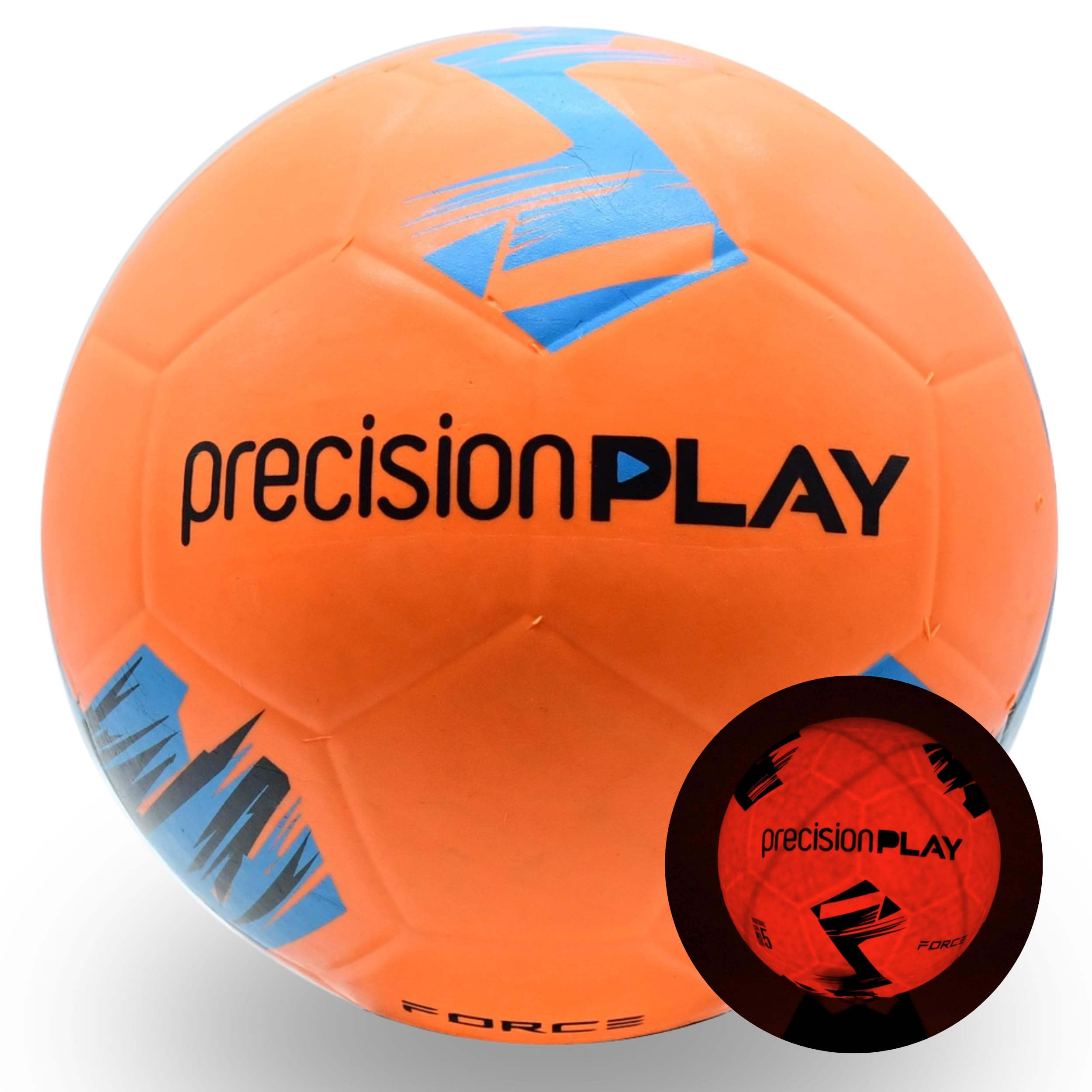 Precisionplay Fluo Orange/Fluo Blue/Black Force Led Light Up Football