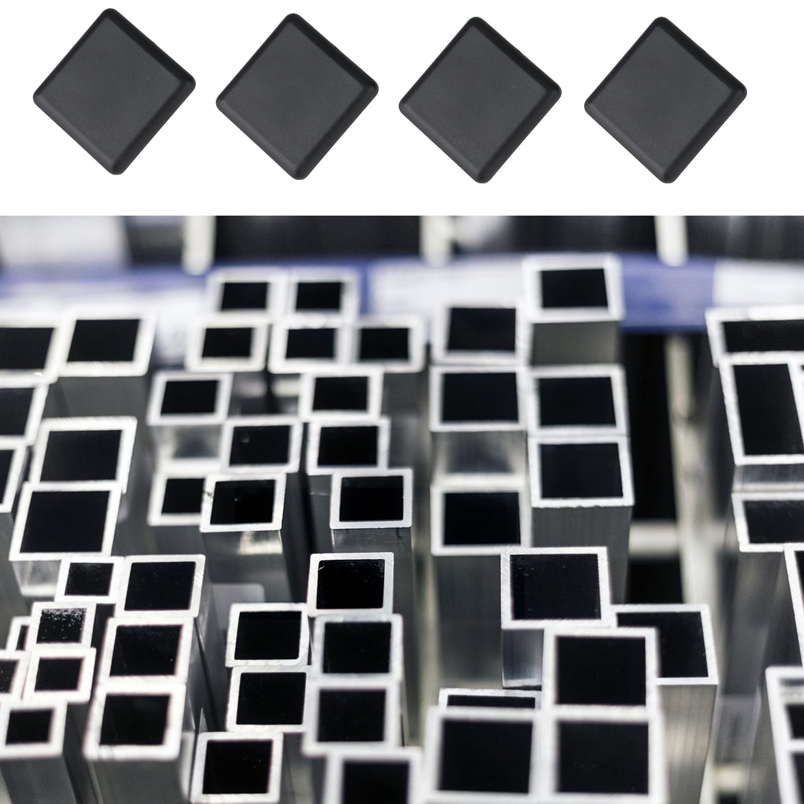 30 tappi quadrati in plastica, 30 x 30 mm, tappo terminali in plastica nera, tubo per mobili, sedie, scrivanie, tavoli