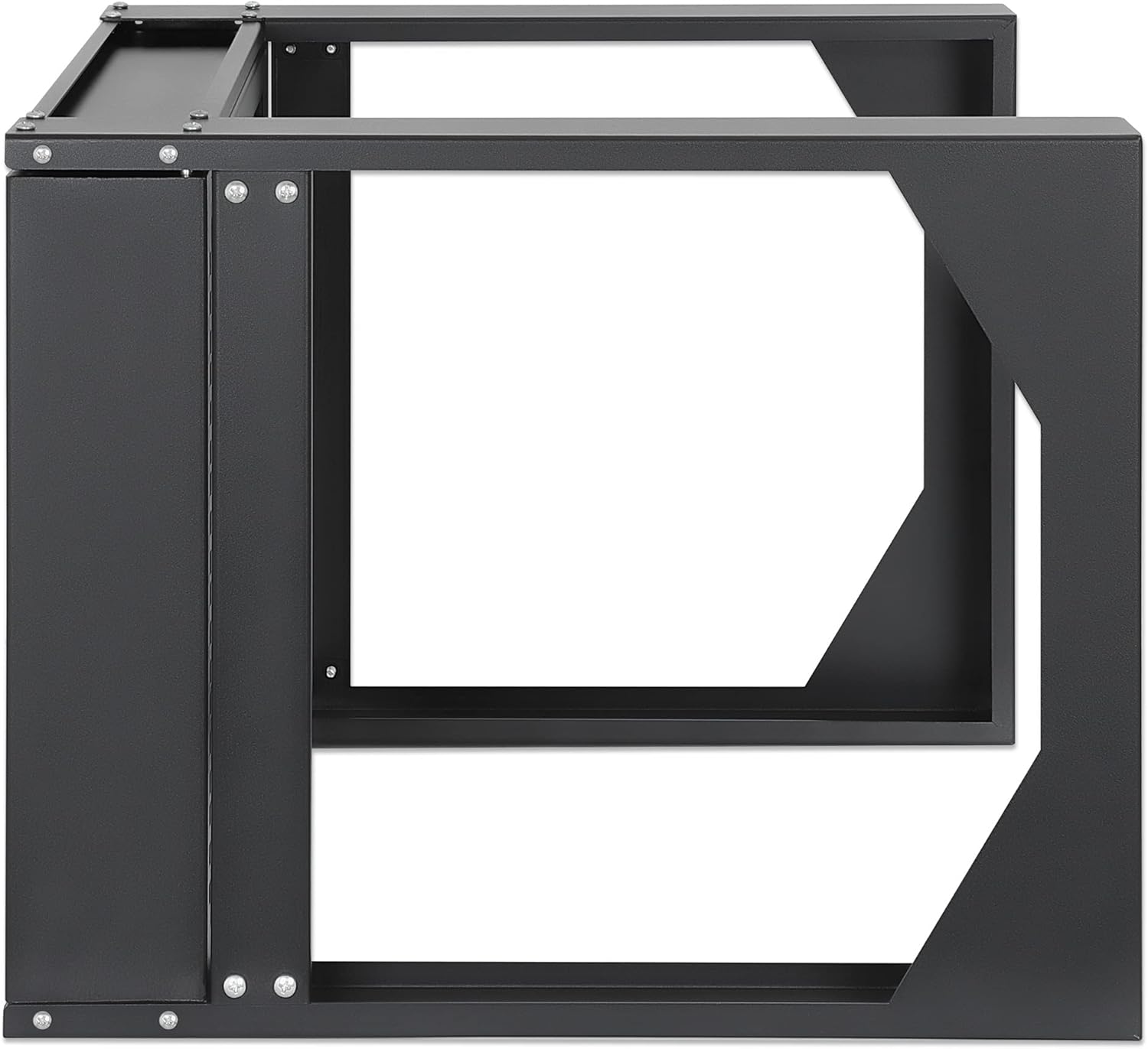 Intellinet 6U 19" 2 Post Open Frame Server Wall Mount Rack - 180 Degree Gate Swing, Flatpacked, Antistatic Powder Coated Steel – for IT Network Equipment & AV Devices – 3 Yr Mfg Warranty – 716178