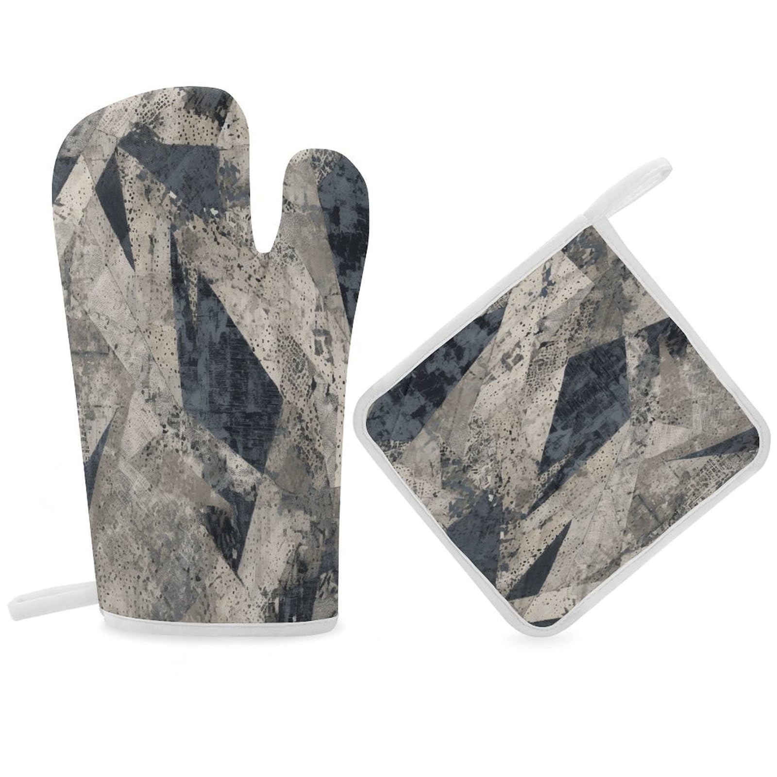 Fodpand Women's Style Intricately Textured Patterns Oven Mitts And Pot Holders Sets,Oven Gloves For Kitchen Oven Mitts And Potholders For Baking Cooking Grilling Apartment Essentials