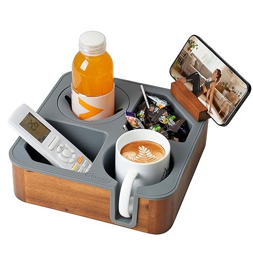 Acacia Wooden Couch Caddy Slotting (Grey)