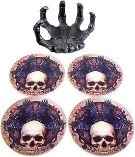 Gothic Skeleton Hand Coaster Holder  4 Coaster Set  - Compare price