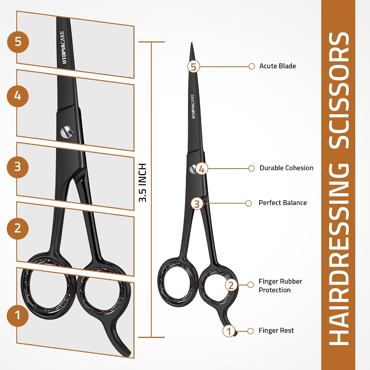Utopia Care Hair Cutting and Hairdressing Scissors 3.5 Inch, Premium ...