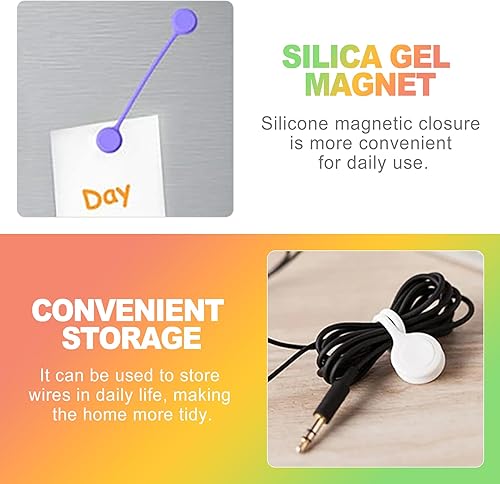 Miniatura 3 de ZukoCert Paquete de 20 bridas magnéticas para cables, organizadores de cables de silicona reutilizables con imanes de alta resistencia (correas