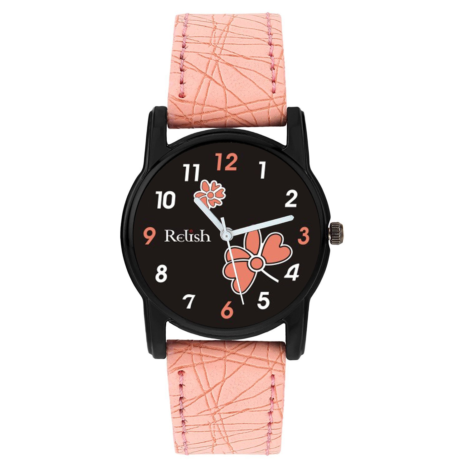 Relish Analogue Girl’s Watch (Black Dial Pink Colored Strap)