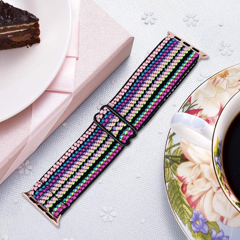 OULUCCI Stretchy Loop Strap Compatible for Apple Watch Bands 41mm 40mm 38mm iWatch Series 7/6/SE/5/4/3/2/1 Stretch Elastics Wristbelt