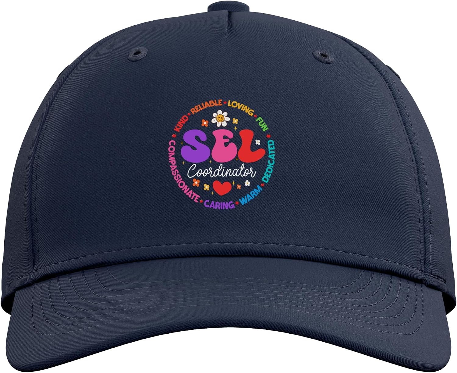 Groovy Social Emotional Learning Teacher SEL Coordinator Adjustable Baseball Hat image 2