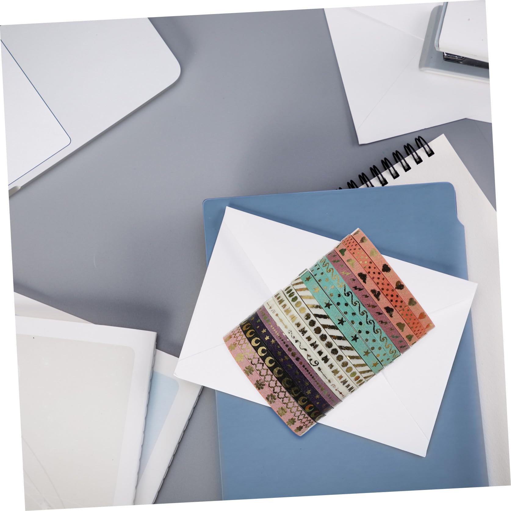 STOBOK 4 Sätze Washi-tape Streifen Dekoration Sammelalbum Farbig Doppelseitiges Klebeband Dünn Milchband Handbuch Dekore Diy-bänder Japanisches Papier 48 Rollen * 4
