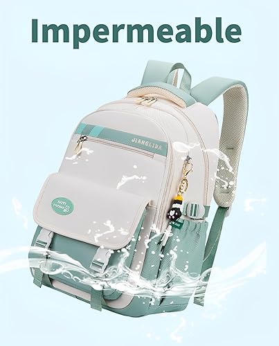 Miniatura 5 de Mochila Kawaii con bonitos accesorios, protección para la columna vertebral, antiladrón, bonita bolsa de libro estética, Púrpura, Kawaii