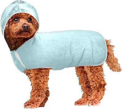 Aqua Pet Bathrobe Dog Drying Coat Bathrobe Towel Quick Drying Towel for Dogs and Cats