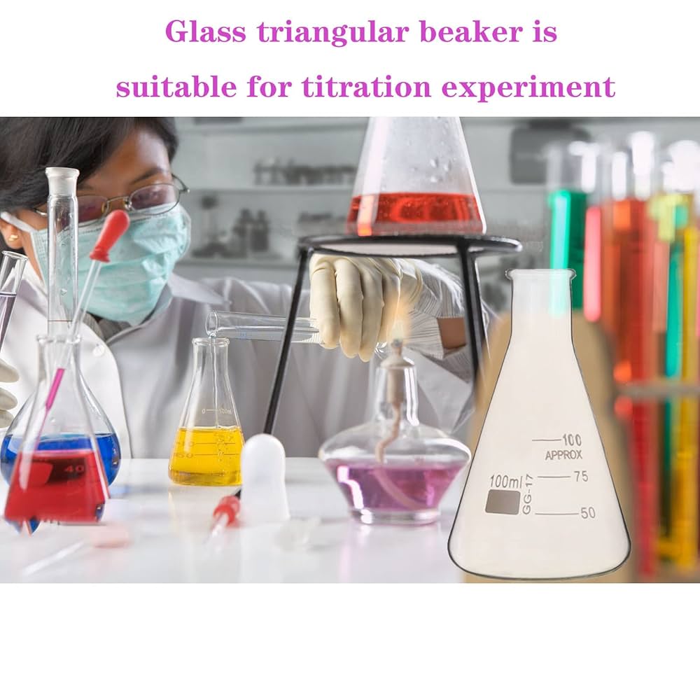 Set Vetreria Da Laboratorio ZEEROQOLAB - 4 Becher, 3 Cilindri Graduati, 3 Matracci Erlenmeyer, Con Accessori