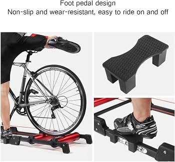 Indoor Heimtrainer Fitness-Roller, Faltbarer, Verstellbarer Fahrrad-Rollentrainer mit 145 x 51,5 cm Vorderrolle und einem Raddurchmesser von 24 bis 29 Zoll, Fahrradständer for drinnen und draußen Sport & Freizeit