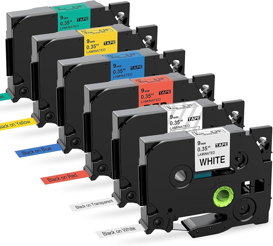 GREENCYCLE Label Tape 2-Pack - Compatible With Brother PT-D210, PT-H100 & More