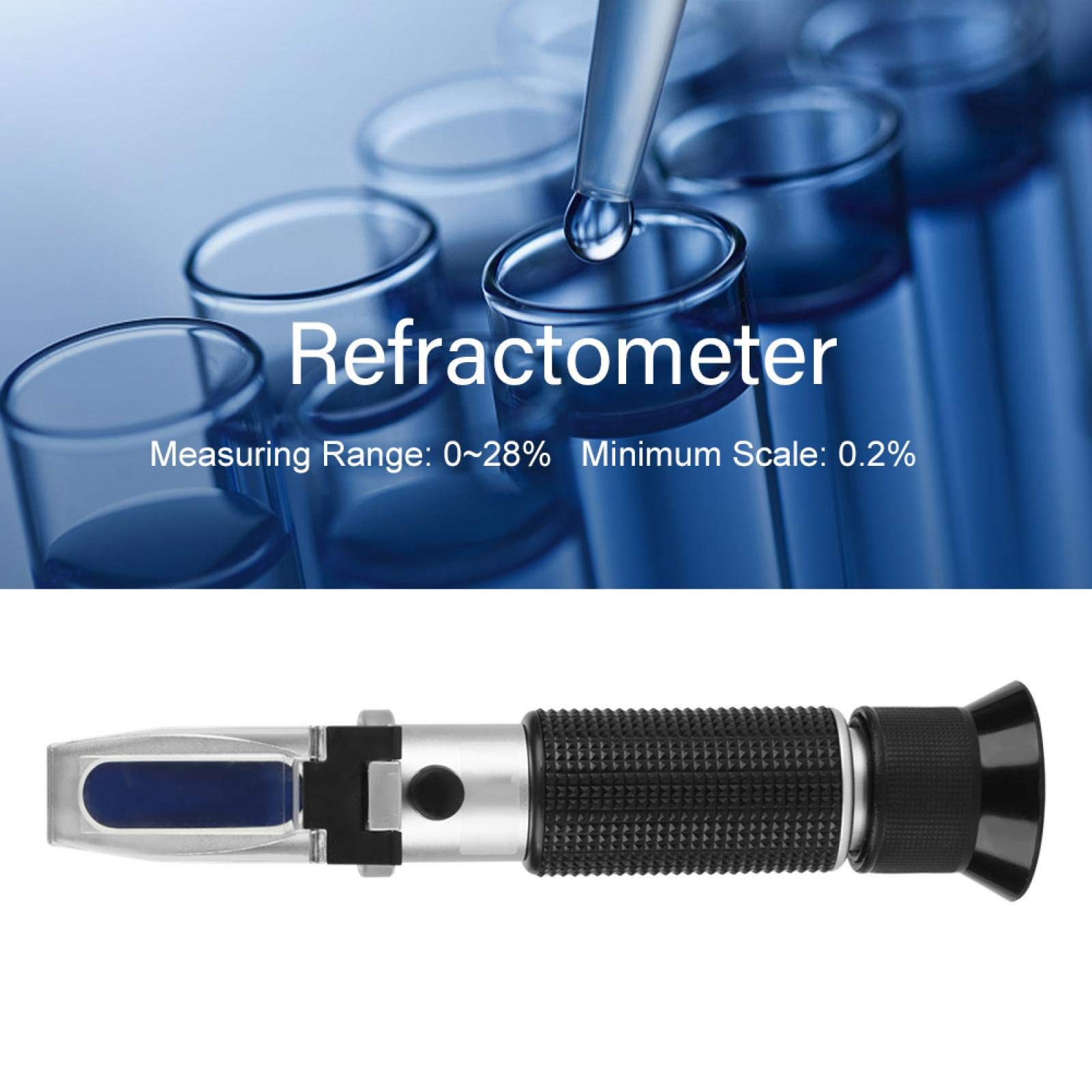 Refractómetro de salinidad, refractómetro profesional de compensación automática de temperatura para acuarios, monitoreo marino o prueba de salinidad de alimentos, salinómetro de precisión del 0-28%