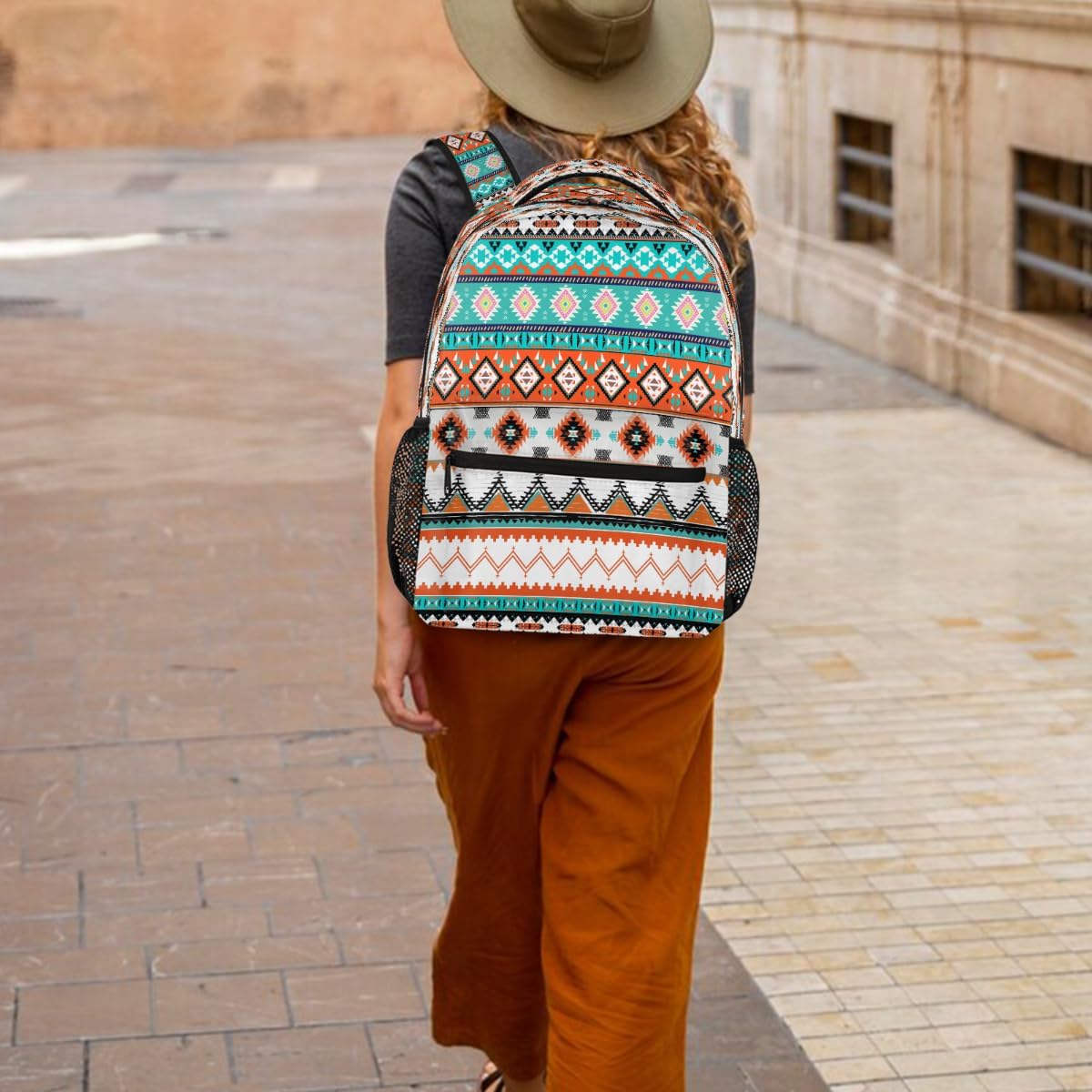 Aztec Western Ethnic Backpack for Kids Girls Boys School Backpack Aesthetic Students Bookbag 16 inch Laptop College Daypack Lightweight Gym Travel Bag Sports Computer Rucksack