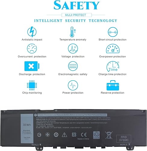 Miniatura 8 de 38Wh F62G0 - Batería para portátil Dell Inspiron 13 7000 7373 7386 2 en 1 7370 7380 5370 P91G P83G P87G P91G001 P83G001 P83G002 P87G002 P87G001 001